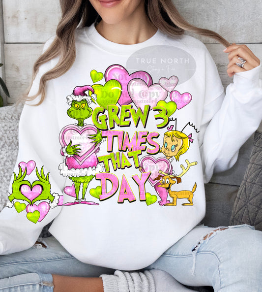 Grinchy Heart Valentines Sweatshirt or T-Shirt - Two Sizes Available .