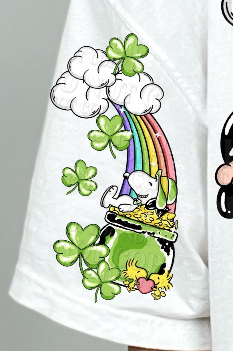 Peanuts St Patricks Day SweatshirtT-Shirt with Sleeve Option .