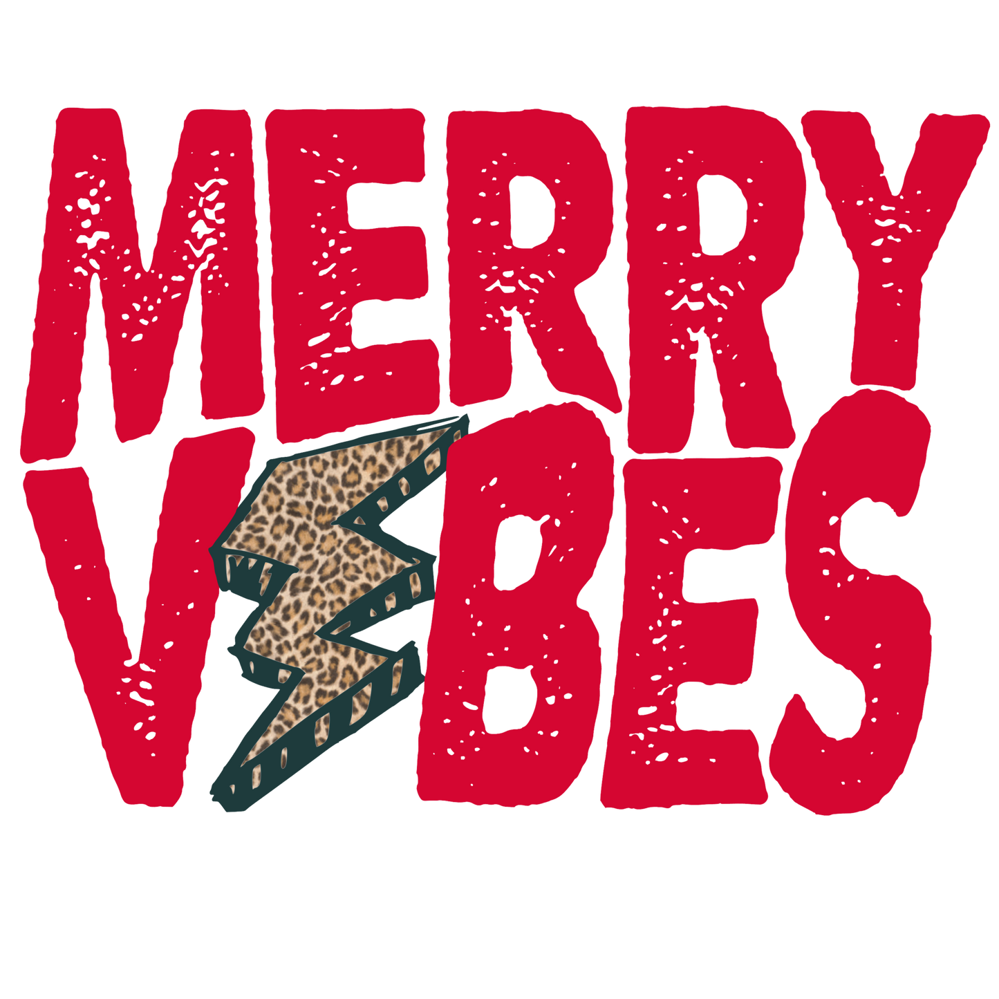 DTF Transfer Merry VIBES Christmas, Merry Christmas 11" Wide