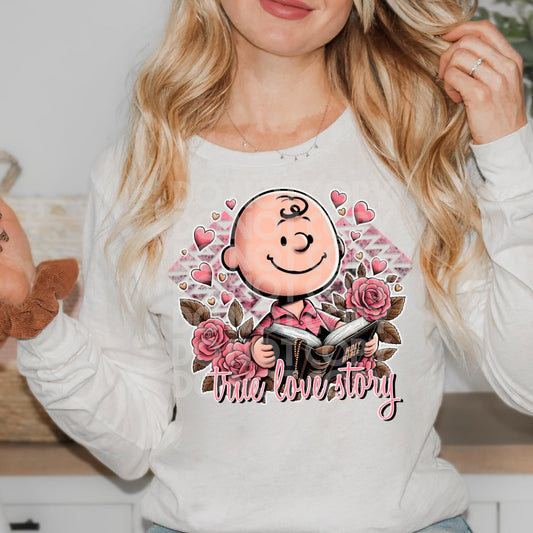 Peanuts True Love Story T-Shirt or Sweatshirt - Perfect Valentines Day Gift .