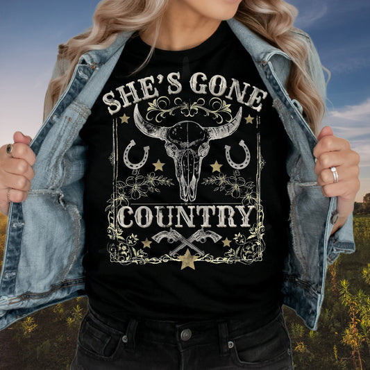 Country Shes Gone Rustic T-Shirt or Sweatshirt - Perfect for Any Country Girl .