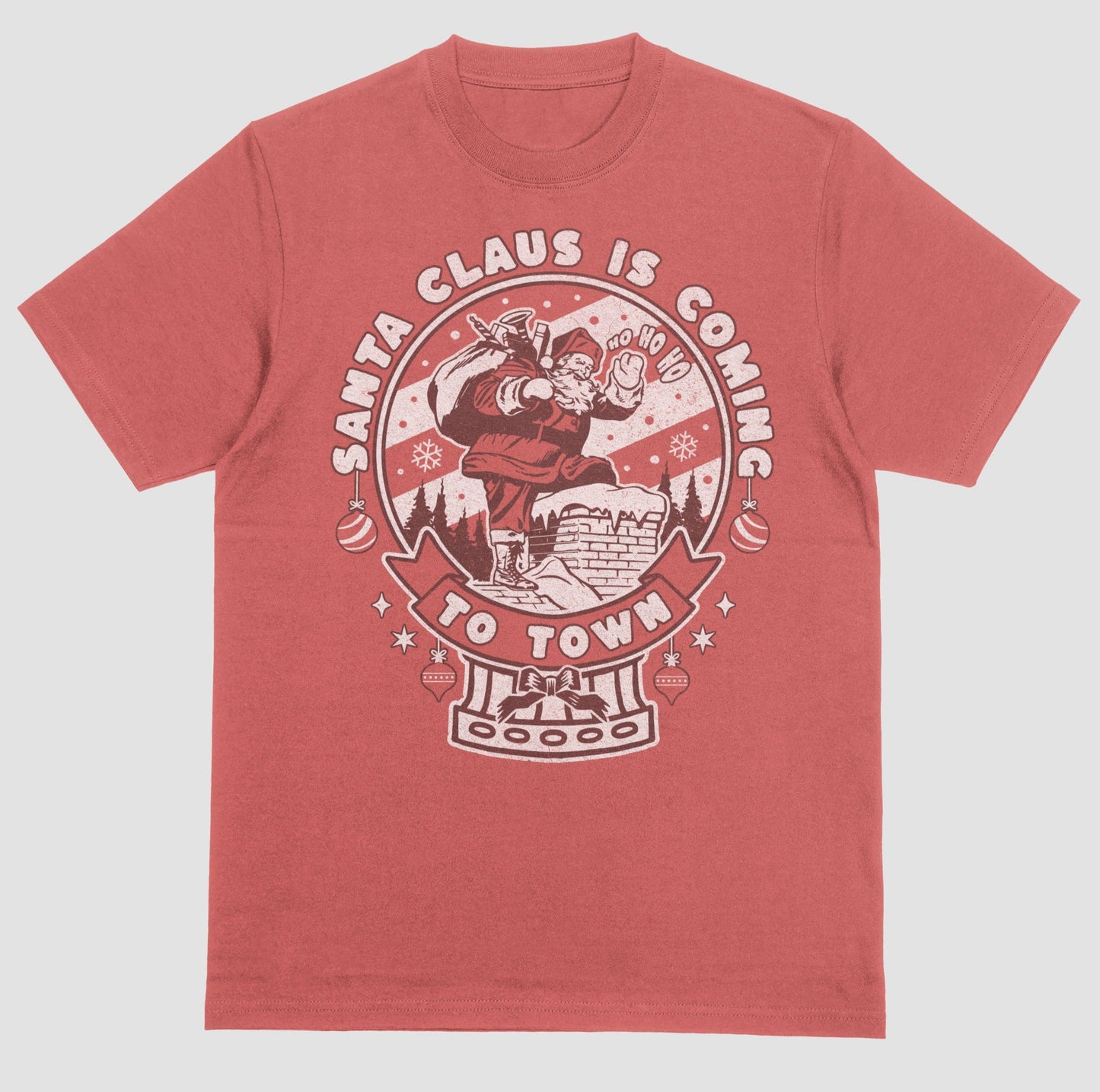 Sweatshirt Or T-Shirt Christmas Santa Coming To Town .