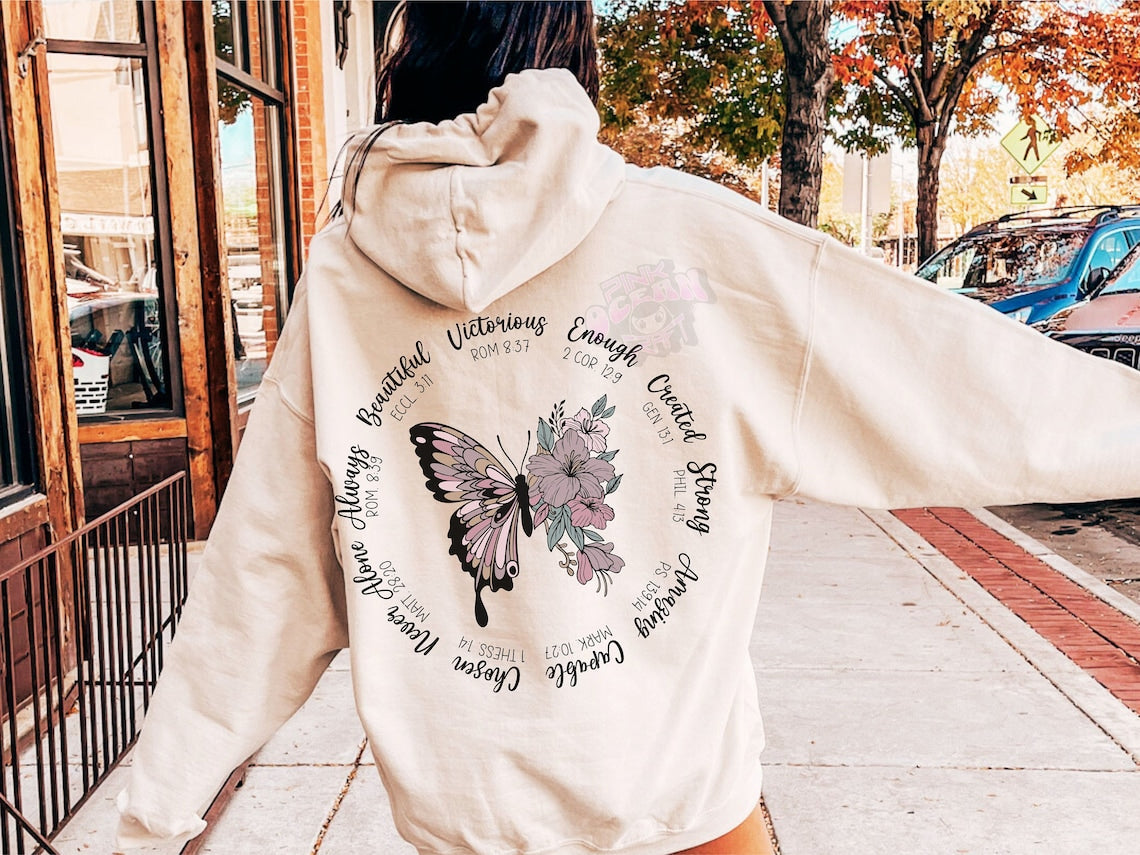 Sweatshirt T-Shirt Hoodie Christian Butterfly design Jumbo Offered .