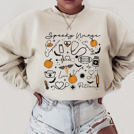 T-Shirt Or Sweatshirt  Fall Theme Stay Spooky Nurse  Halloween .