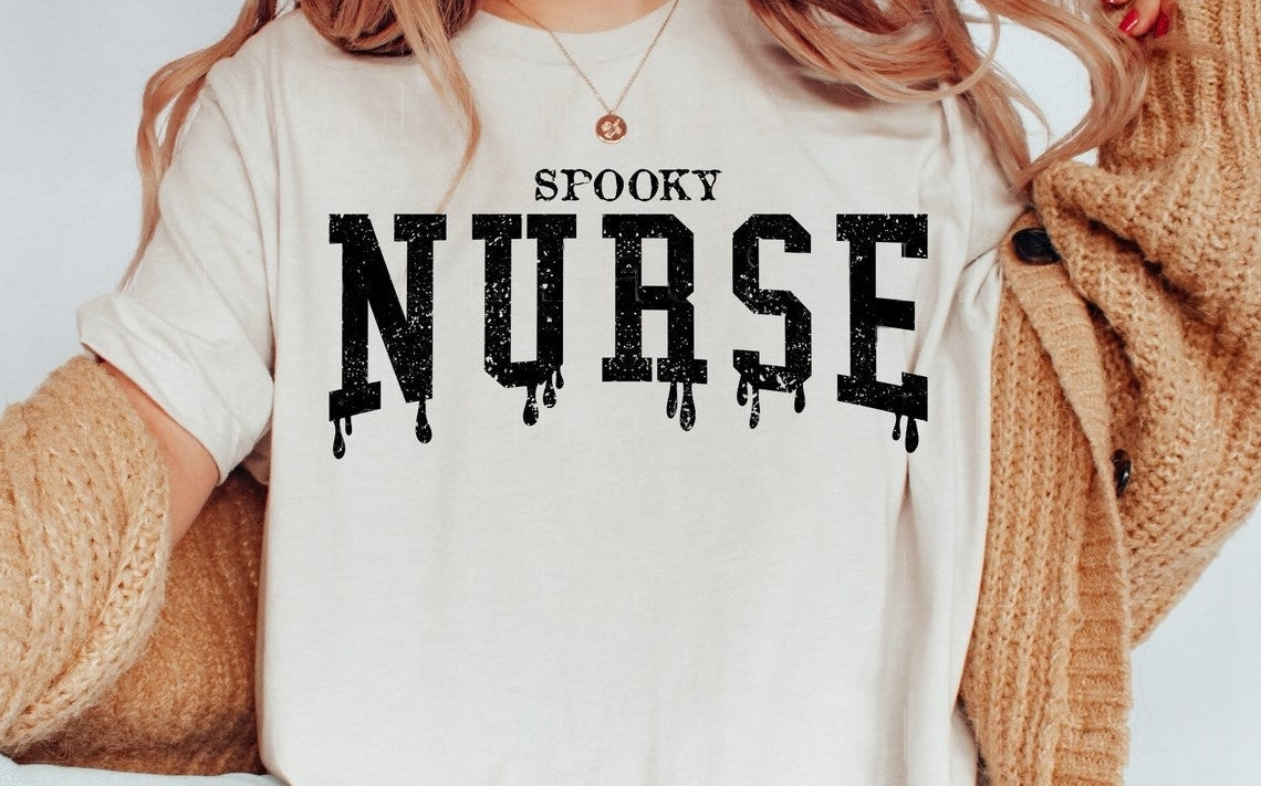 T-Shirt Or Sweatshirt  Halloween Fall Nurse .