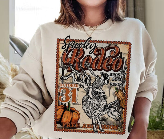 T-Shirt Or Sweatshirt Fall Halloween Country Rodeo Jumbo Print .