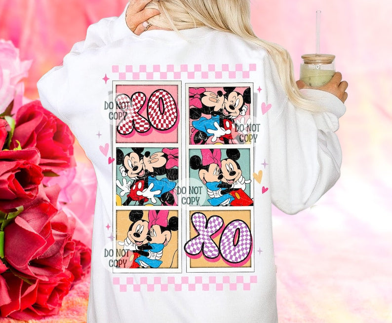 Sweatshirt Or T-Shirt Valentines Mouse Jumbo Print Offered XXOO .