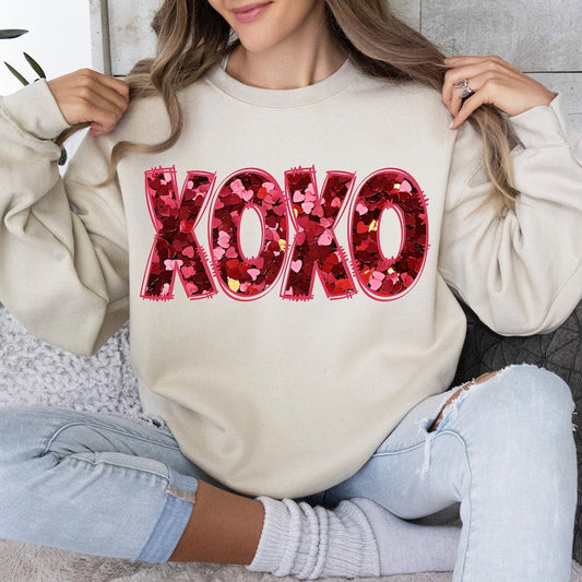 Valentines XXOO Sweatshirt or T-Shirt - Romantic Gift for Him or Her .