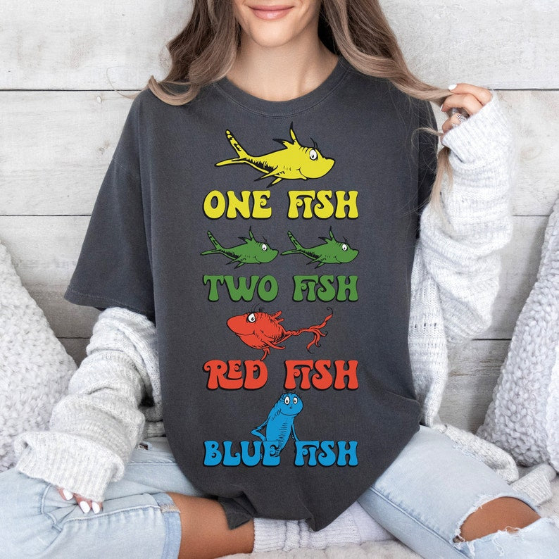 Cat In The H@t T-Shirt Sweatshirt - One Fish Two Fish - Playful and Fun .