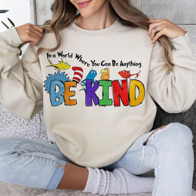 Valentines Vintage Sweatshirt or T-Shirt - Be Kind and Spread Love .