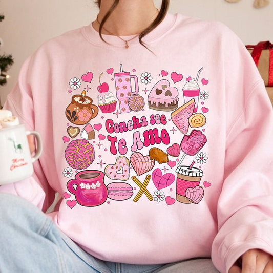 Valentines Te Amo Sweatshirt or T-Shirt Cozy and Sweet Gift for Your Beloved .
