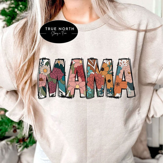 Floral Mama Print T-ShirtSweatshirt - Jumbo Offer Available .
