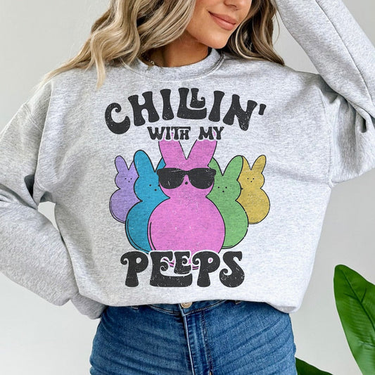 Easter Peeps Chillin T-Shirts and Sweatshirts - Cozy Comfy and Fun .