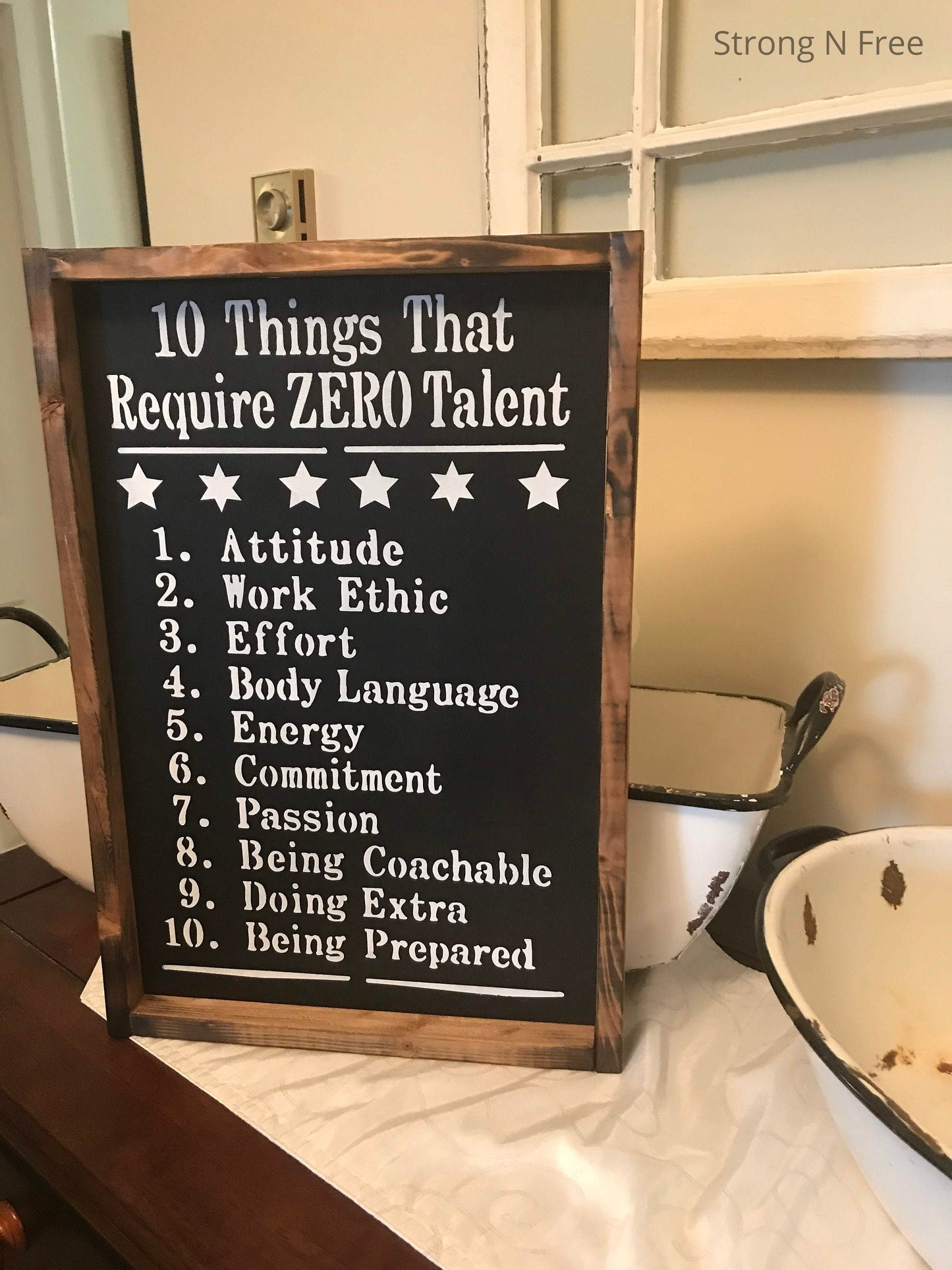 12" x 18, Ten Things that take zero Talent | wooden sign | wedding gift | rustic wooden sign | farmhouse decor