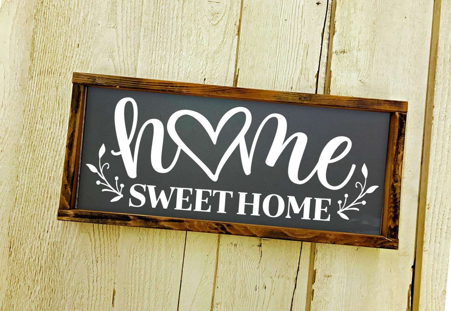 6"x12" | Home Sweet Home | Framed Wooden Sign | Wedding Gift | wedding gift | rustic wooden sign | farmhouse decor