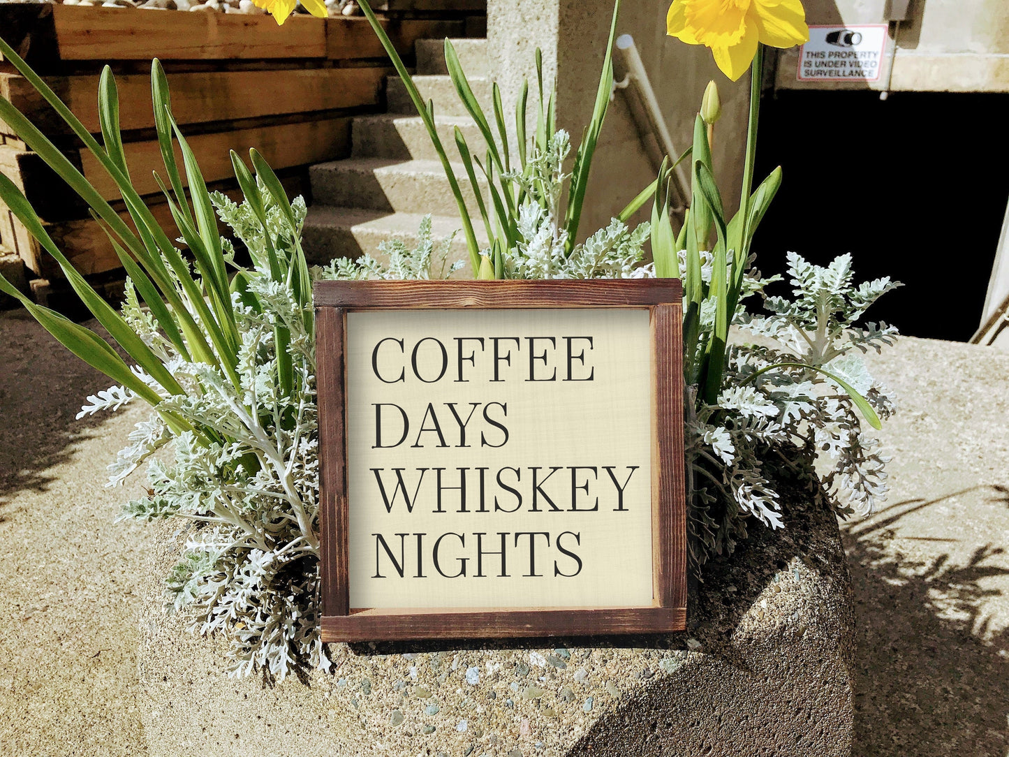 Coffee days whiskey nights sign, coffee sign, coffee decor, wood coffee sign, farmhouse style sign, modern minimalist decor, 2 sizes