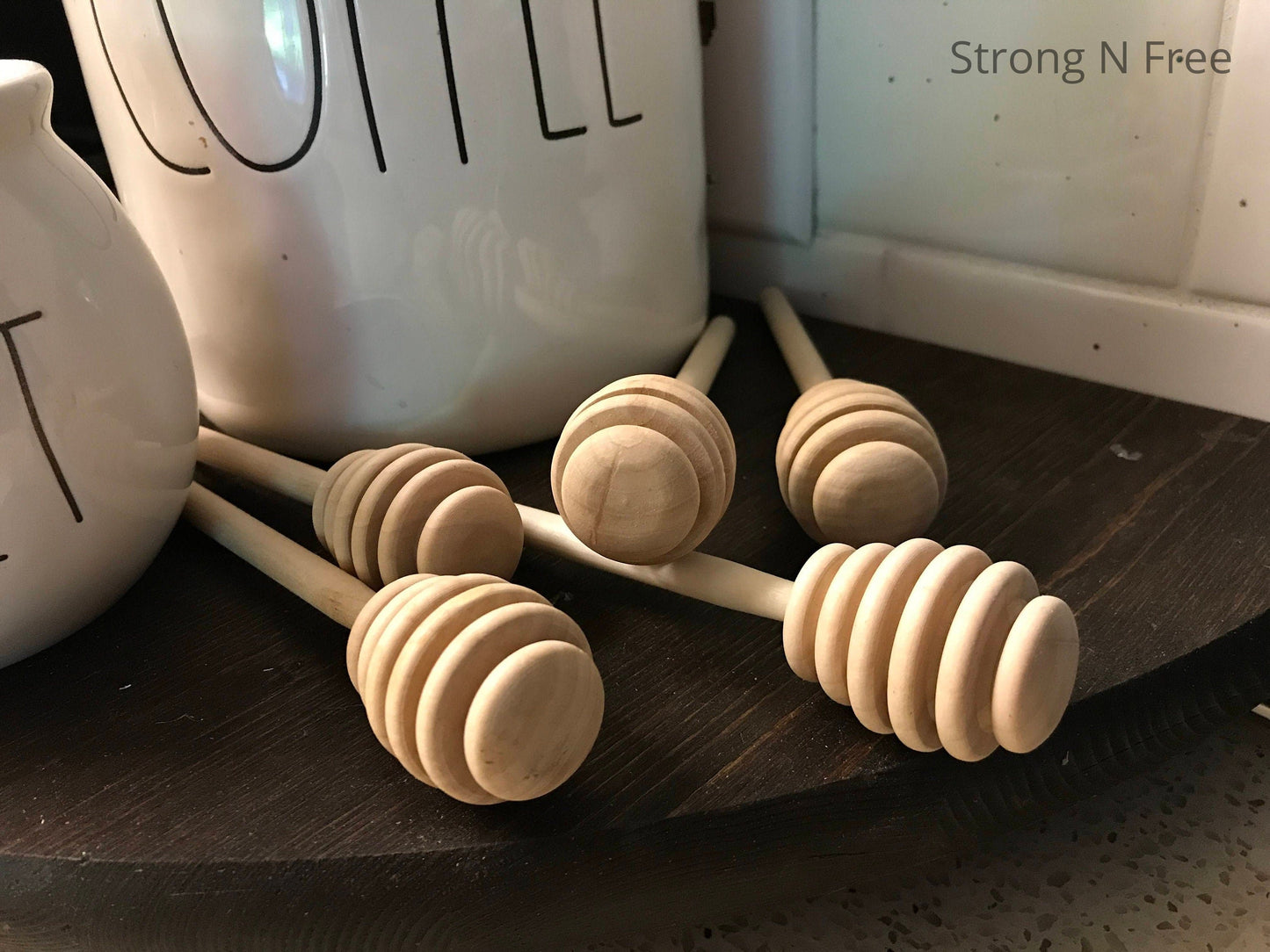 BULK 6" LARGE Unfinished Wooden Honey Dippers 6"