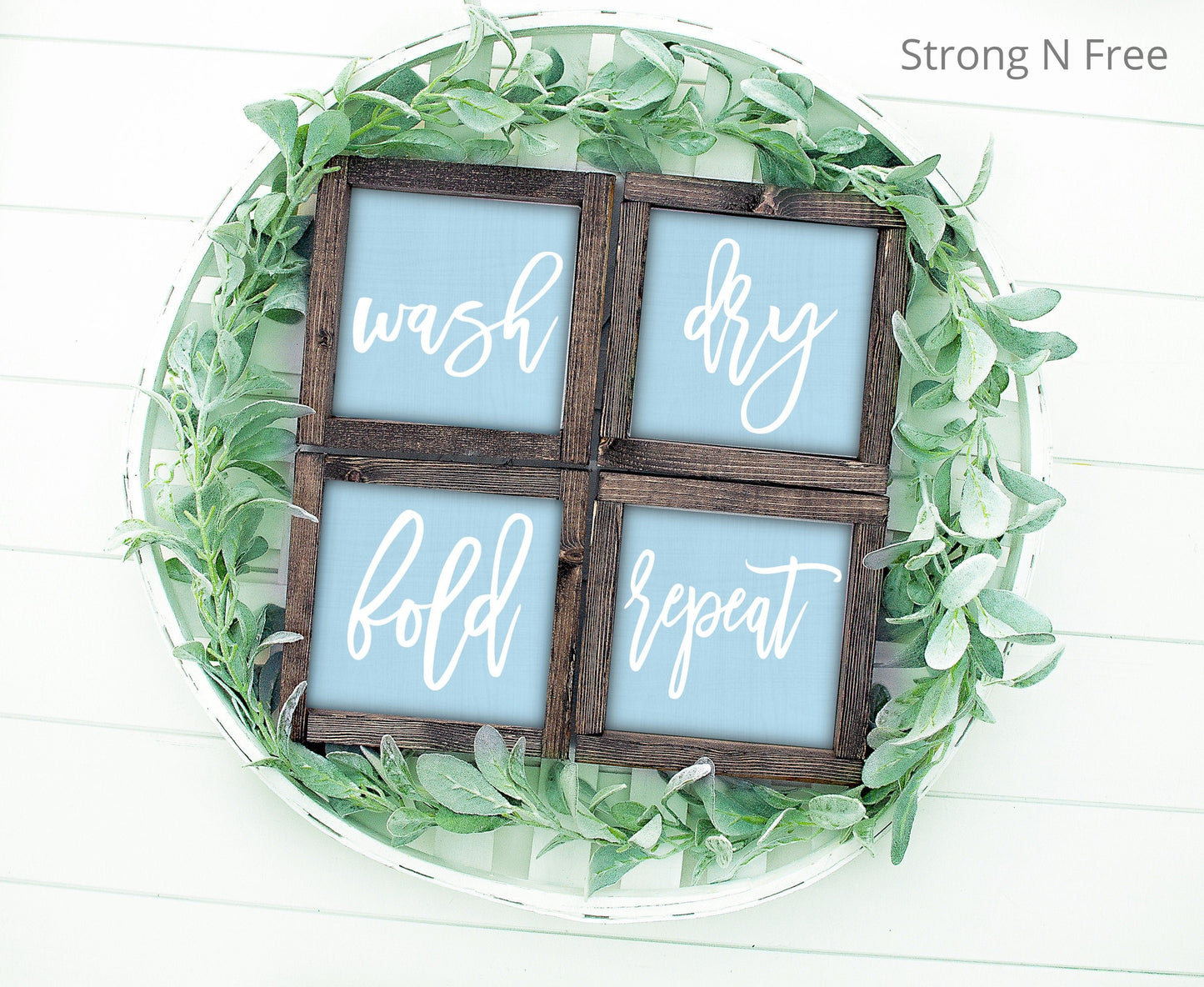 Farmhouse Decor | Farmhouse Wall Decor | Farmhouse Signs | Shelf Decor | Laundry Room Signs | Wash Dry Fold Repeat | Boho Farmhouse