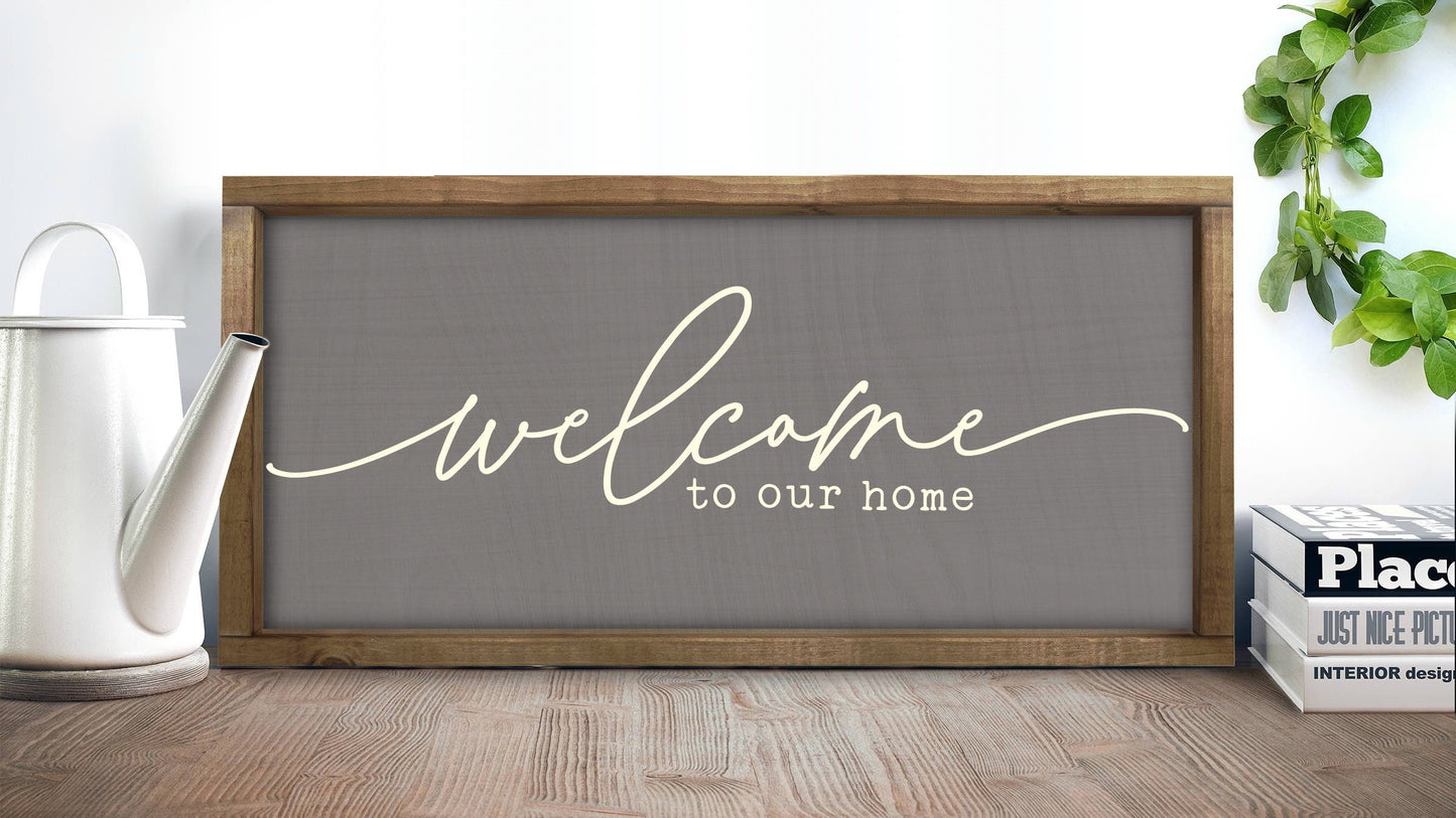Welcome To Our Home Sign, Customize Signs, Last Name Wood Sign, Wall Decor, Wedding Gift, Anniversary Gift, Established Sign, Entryway