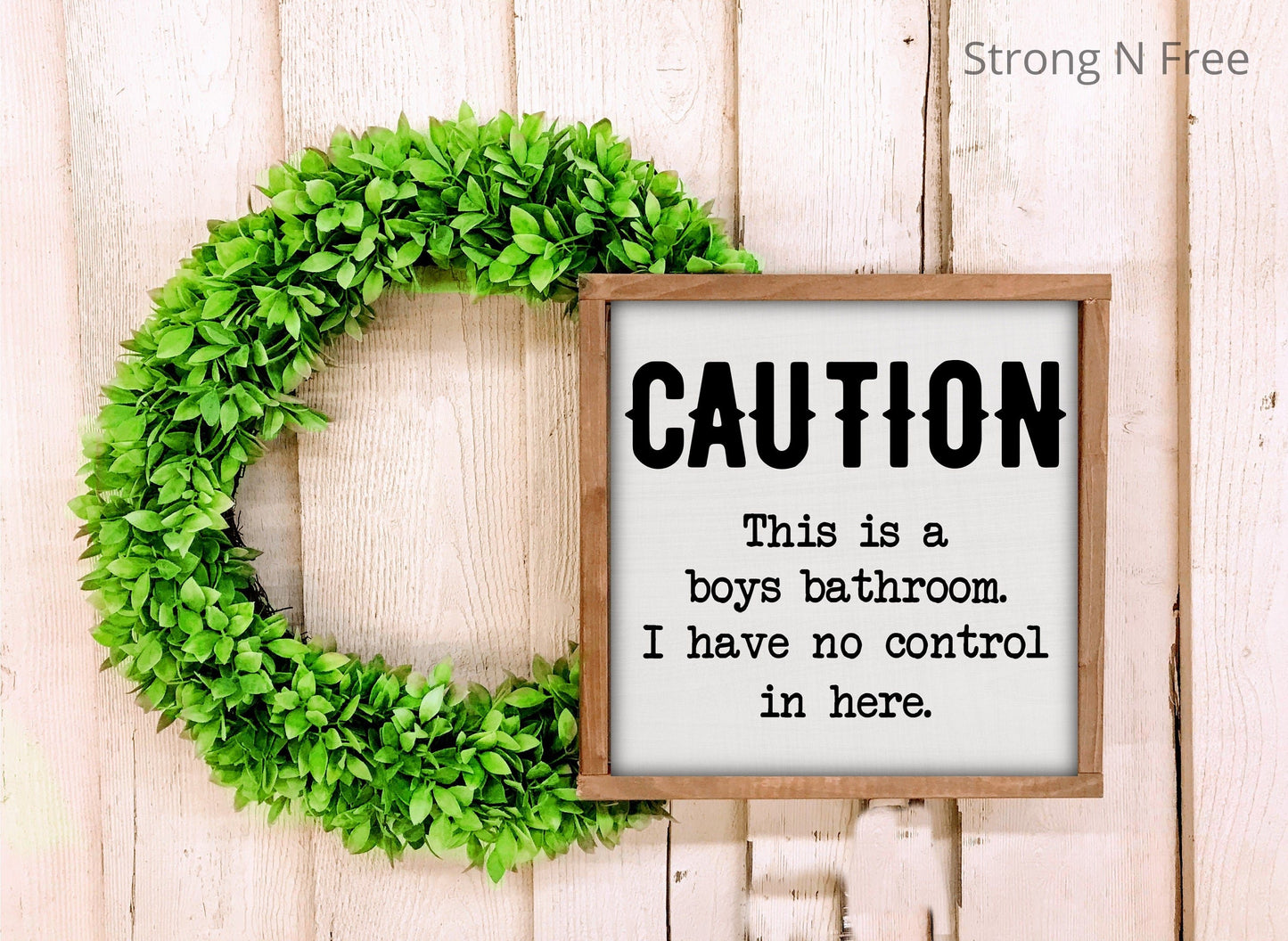 Caution Kids Bathroom Sign | Boys Bathroom Girls Bathroom | I Have No Control In Here Sign | Funny Bathroom Wall Decor | Bathroom Humor Sign