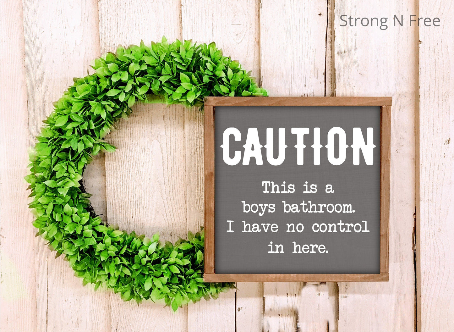 Caution Kids Bathroom Sign | Boys Bathroom Girls Bathroom | I Have No Control In Here Sign | Funny Bathroom Wall Decor | Bathroom Humor Sign
