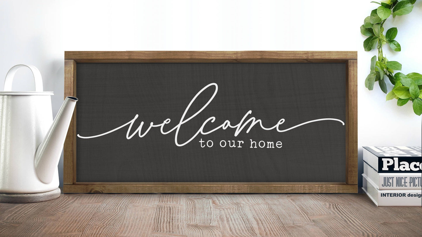 Welcome To Our Home Sign, Customize Signs, Last Name Wood Sign, Wall Decor, Wedding Gift, Anniversary Gift, Established Sign, Entryway
