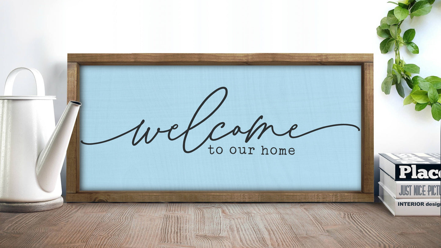 Welcome To Our Home Sign, Customize Signs, Last Name Wood Sign, Wall Decor, Wedding Gift, Anniversary Gift, Established Sign, Entryway