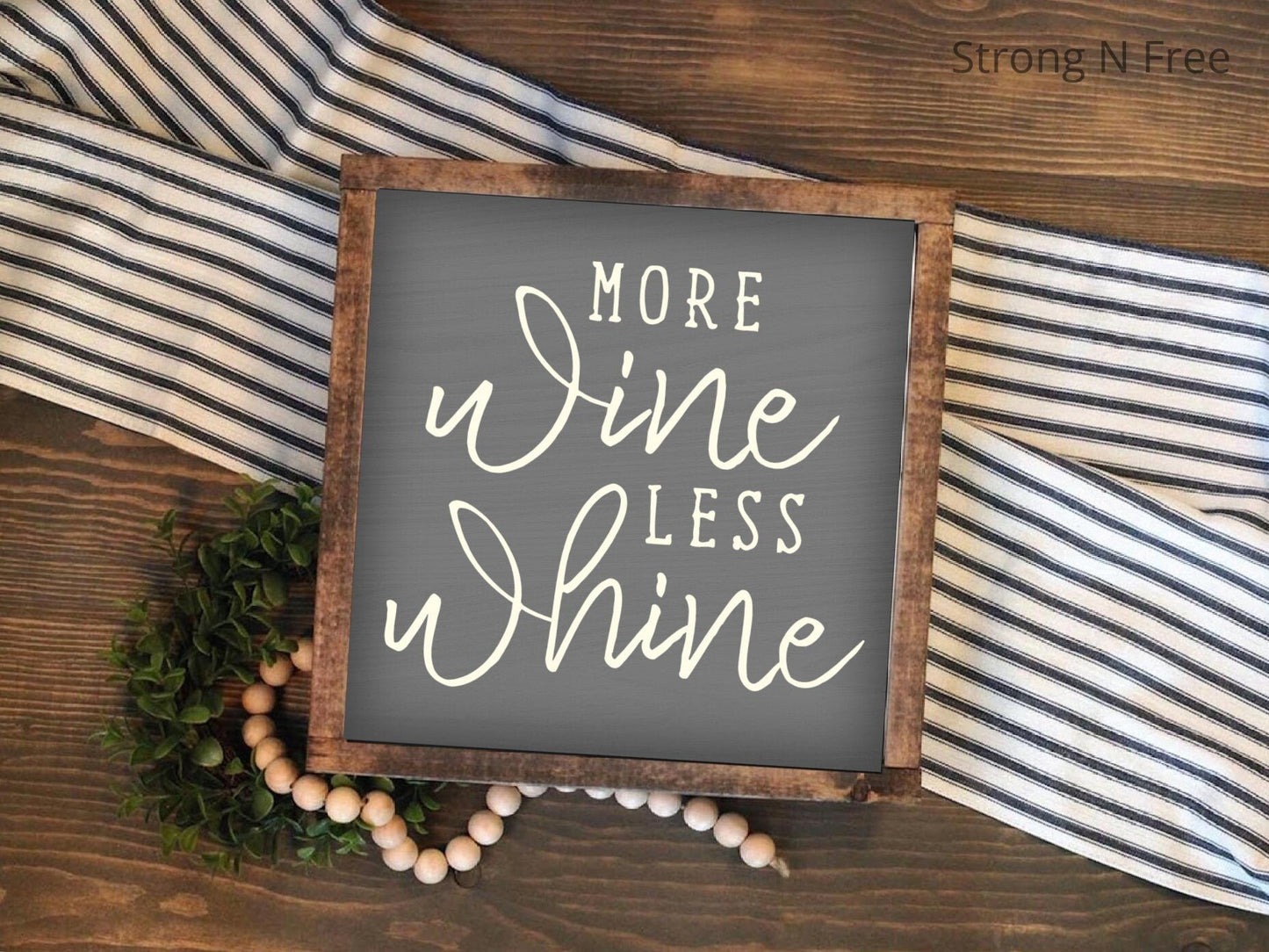 Wine sign, More Wine less Wine , farmhouse sign, cute farmhouse decor, country decor, framed wood sign,