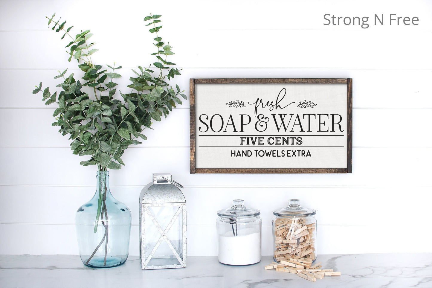 Wooden Sign Fresh Soap & Water Farmhouse Sign Bathroom Sign, Bathroom Decor, Rustic Bathroom Sign, Farmhouse Bathroom, Bathroom wall decor