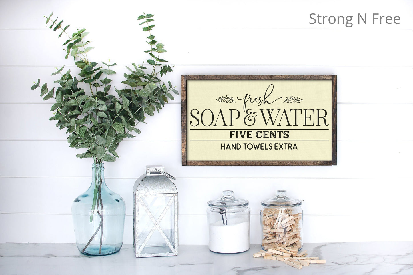 Wooden Sign Fresh Soap & Water Farmhouse Sign Bathroom Sign, Bathroom Decor, Rustic Bathroom Sign, Farmhouse Bathroom, Bathroom wall decor