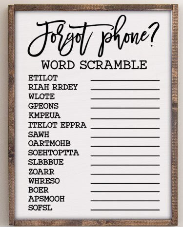 Bathroom word search, Forgot your phone bathroom sign, Funny bathroom wall art, Wood sign home
