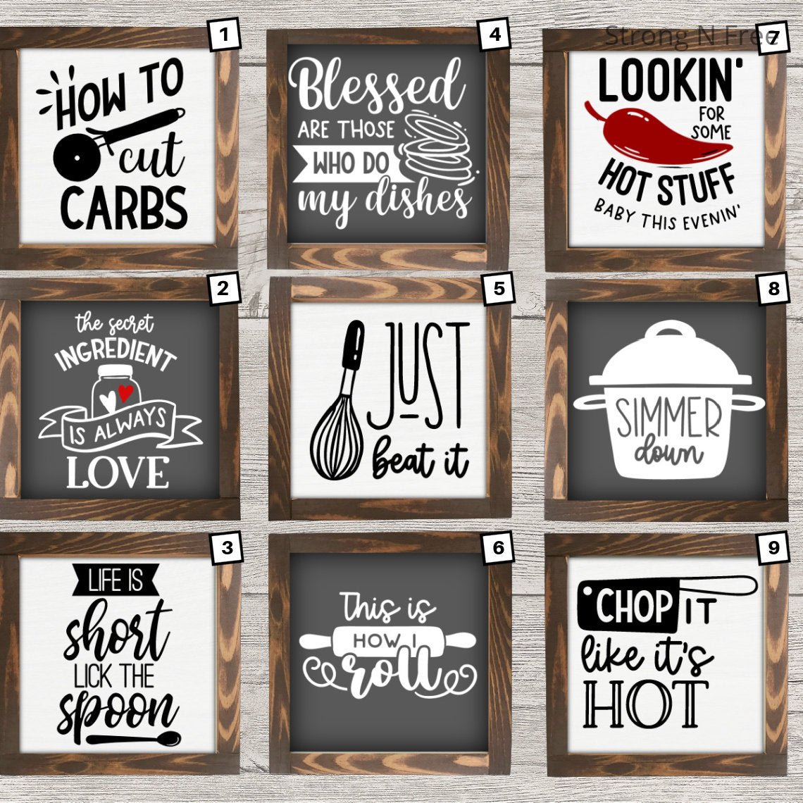 Kitchen signs, farmhouse sign, block sign, shelf sitter, tier tray sign, mini kitchen sign, shelf decor, dishes sign, gift