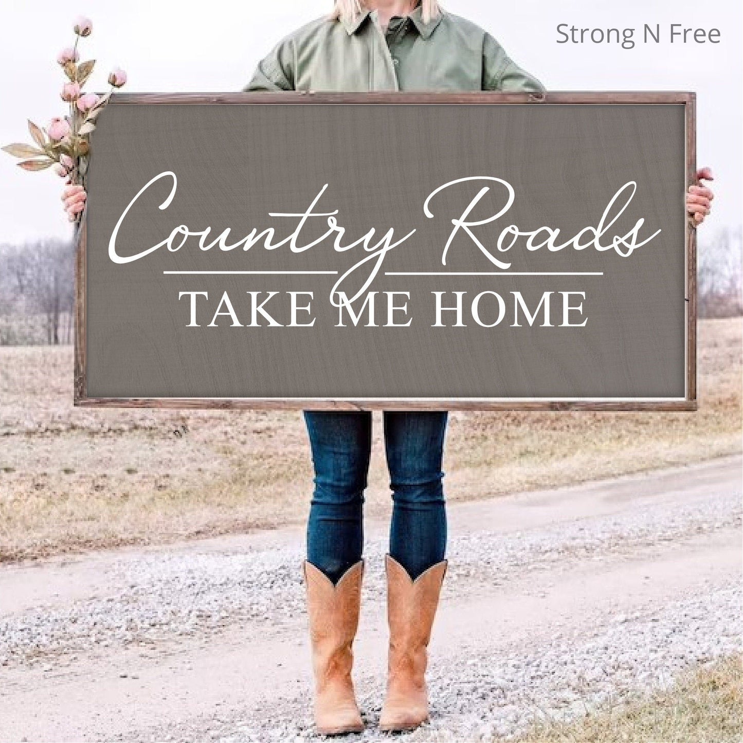 Country Roads Take Me Home | Rustic sign | Country Sign | Western Sign | Cowboy Cowgirl | Man Cave | Living Room Decor | Farmhouse Sign