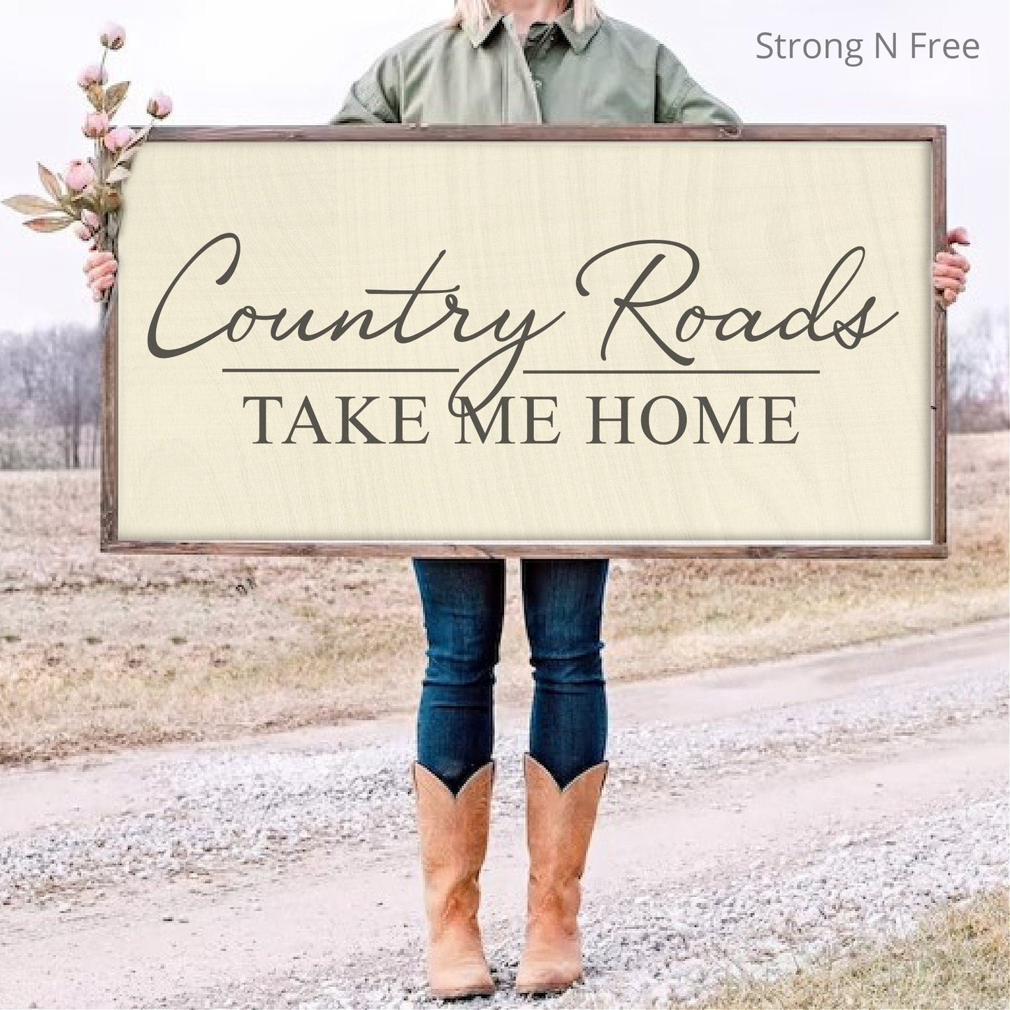 Country Roads Take Me Home | Rustic sign | Country Sign | Western Sign | Cowboy Cowgirl | Man Cave | Living Room Decor | Farmhouse Sign