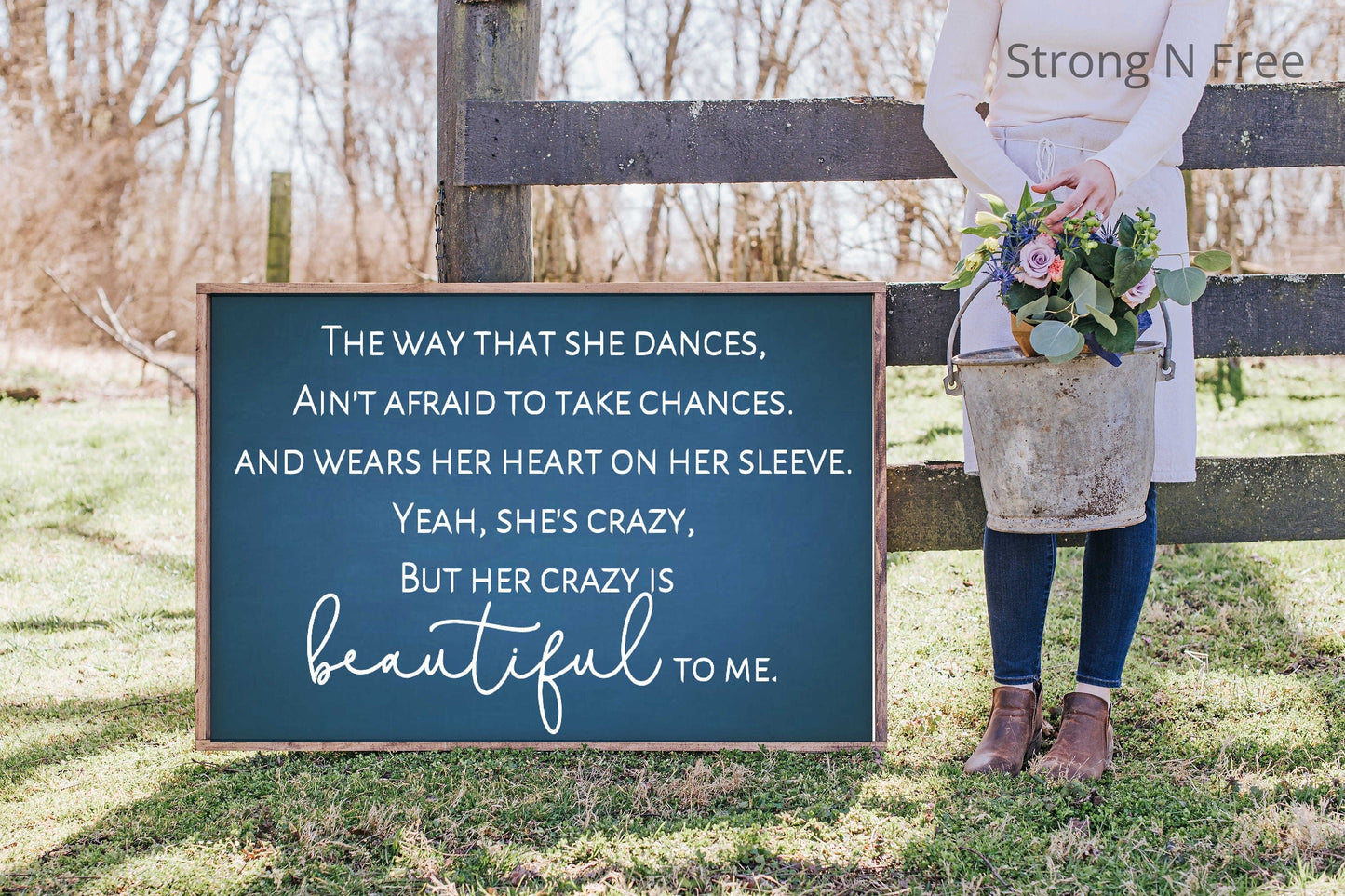 Your Crazy's Beautiful to Me, rustic farmhouse sign , country wood signs, home decor, gift for her