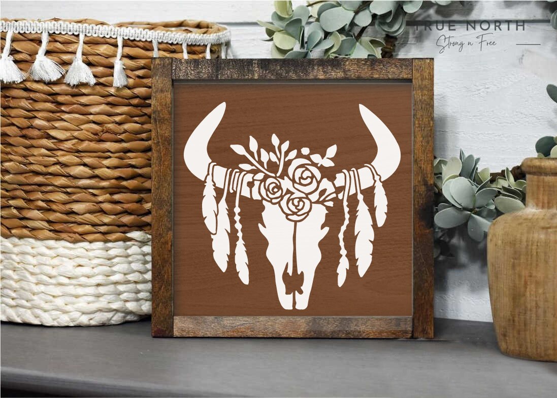 Cow Skull Sign, Farmhouse Decor, Boho Home Decor, Wooden Wall Signs, Farmhouse Signs, Signs, Farmhouse Wall Art