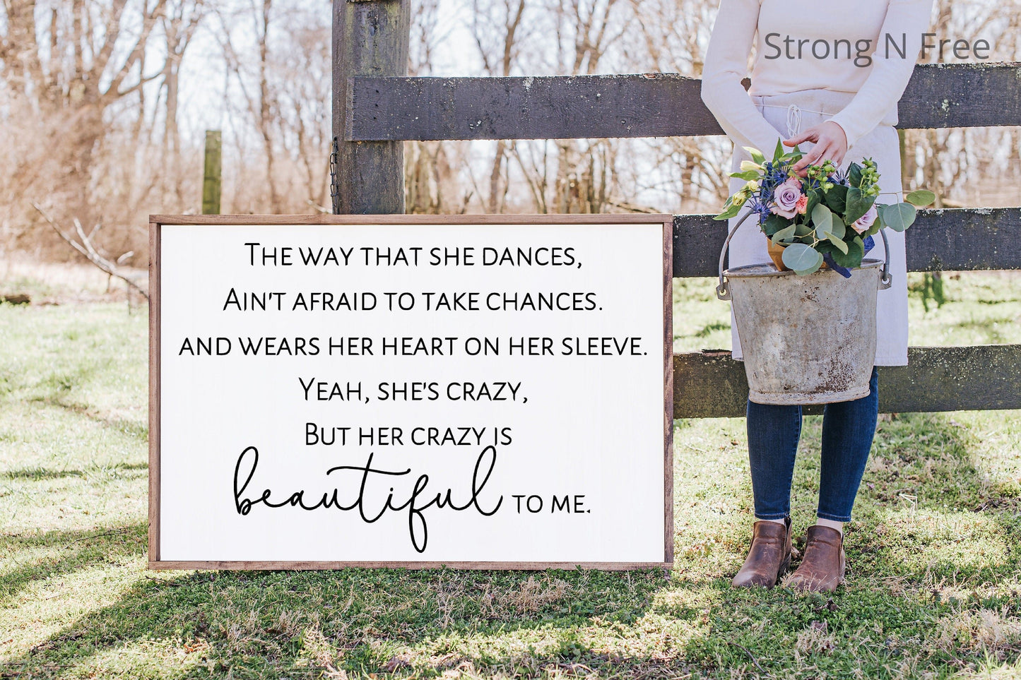 Your Crazy's Beautiful to Me, rustic farmhouse sign , country wood signs, home decor, gift for her