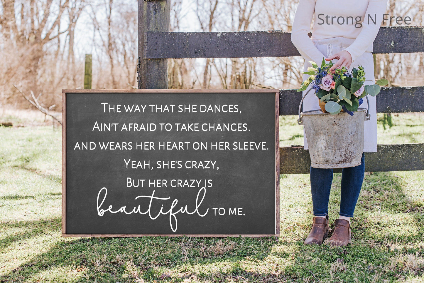 Your Crazy's Beautiful to Me, rustic farmhouse sign , country wood signs, home decor, gift for her