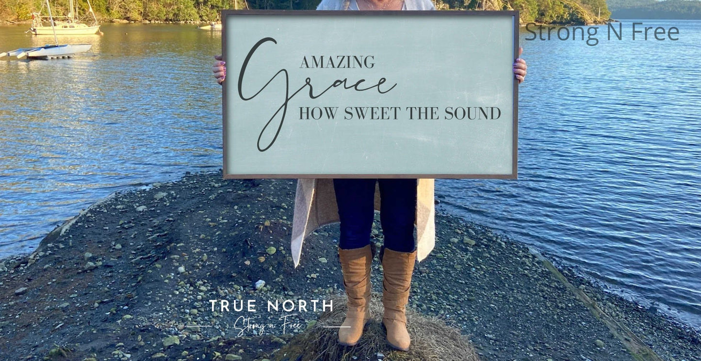 Amazing grace sign | wood signs | hymn wood sign | inspirational sign | farmhouse wall decor