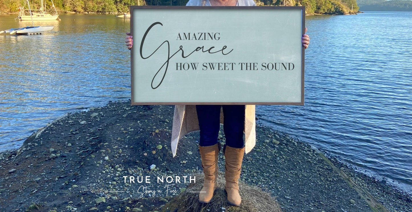 Amazing grace sign | wood signs | hymn wood sign | inspirational sign | farmhouse wall decor