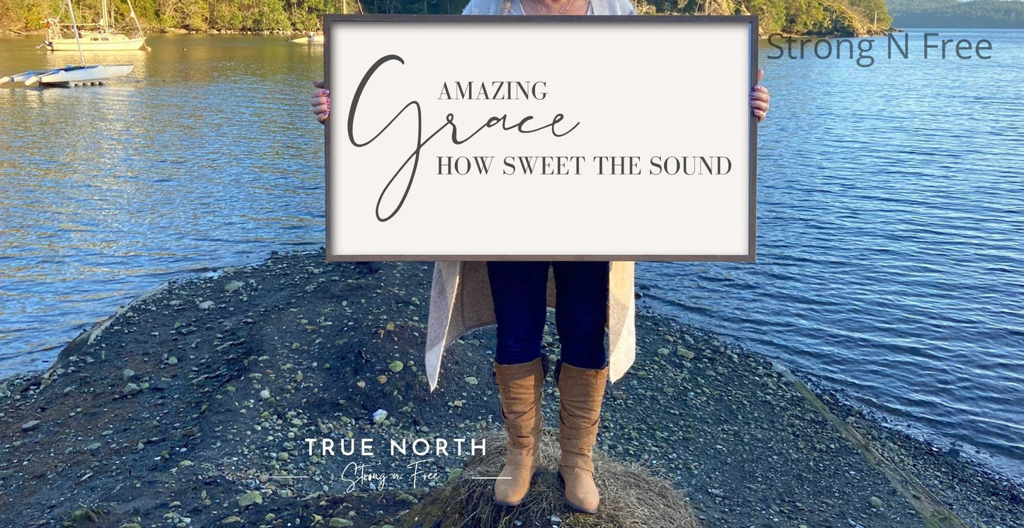 Amazing grace sign | wood signs | hymn wood sign | inspirational sign | farmhouse wall decor