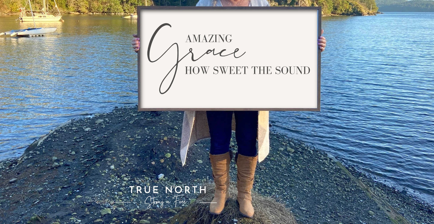 Amazing grace sign | wood signs | hymn wood sign | inspirational sign | farmhouse wall decor