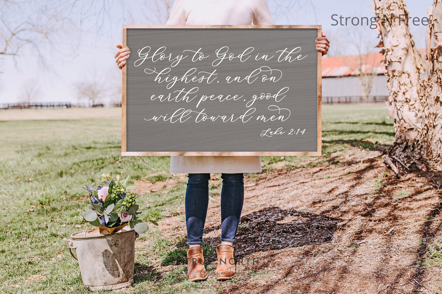 Wood Framed Sign - Glory To God , rustic home decor, gallery wall, housewarming gift, framed decor, farmhouse style, wall decor