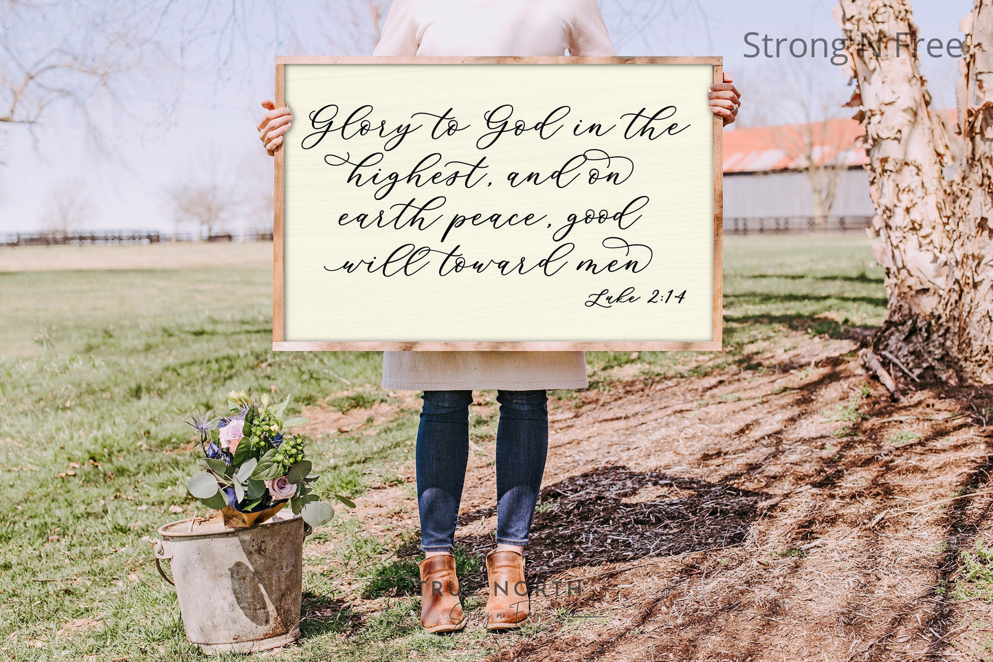 Wood Framed Sign - Glory To God , rustic home decor, gallery wall, housewarming gift, framed decor, farmhouse style, wall decor