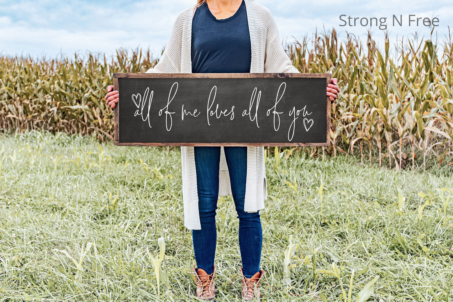 All Of Me Loves All Of You Sign - Farmhouse Home Sign - Wedding Sign - Rustic Wood Sign - Love Sign