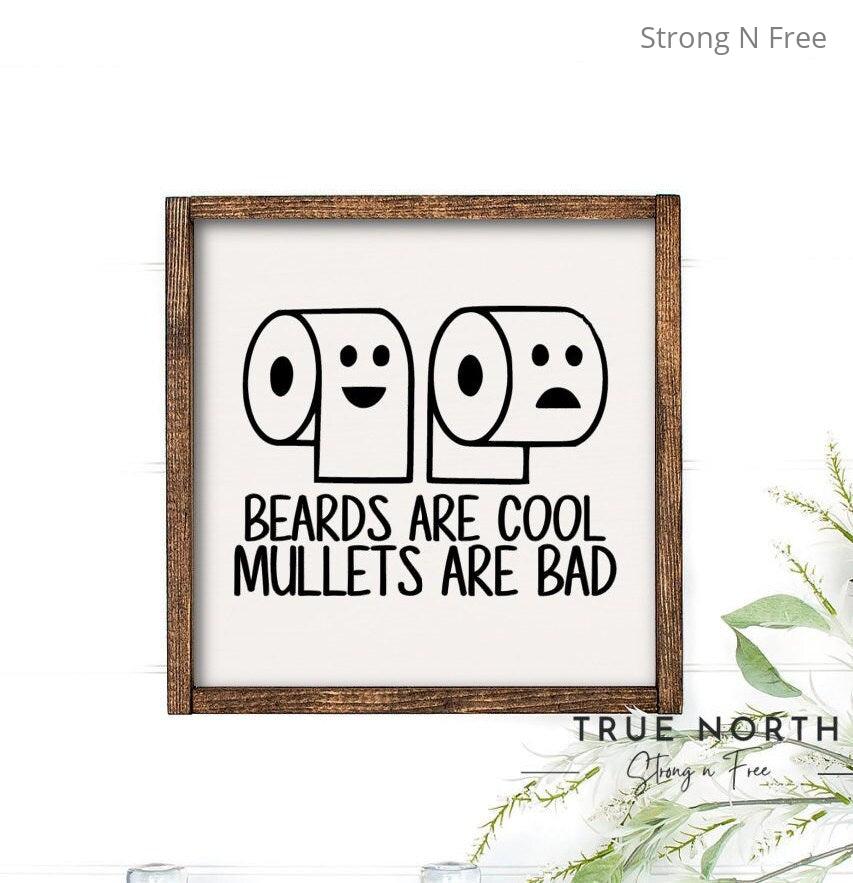 Beards and Mullets | Wooden Home Decor | House Warming Gift | Wall Art | Wooden Sign | Boho and Farm House Decor | Gift For Her