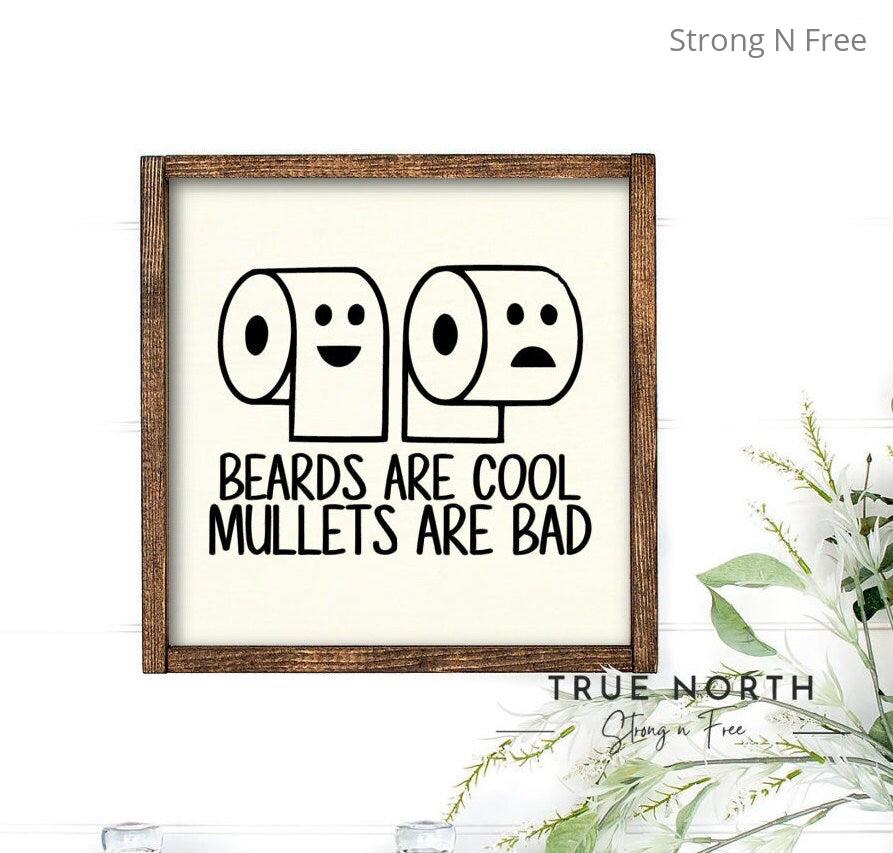 Beards and Mullets | Wooden Home Decor | House Warming Gift | Wall Art | Wooden Sign | Boho and Farm House Decor | Gift For Her