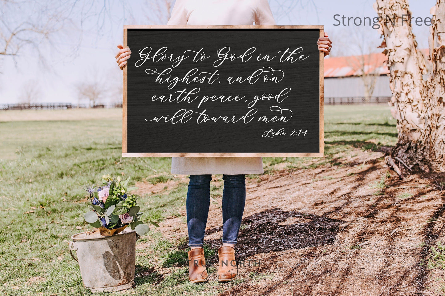 Wood Framed Sign - Glory To God , rustic home decor, gallery wall, housewarming gift, framed decor, farmhouse style, wall decor