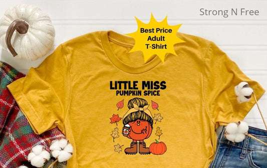 Little Miss Pumpkin Spice Long Sleeve Tee, Fall Shirt, Women's Trendy Graphic T-shirt, Fall Coffee Shirt, Pumpkin Spice Shirt, Thanksgiving .
