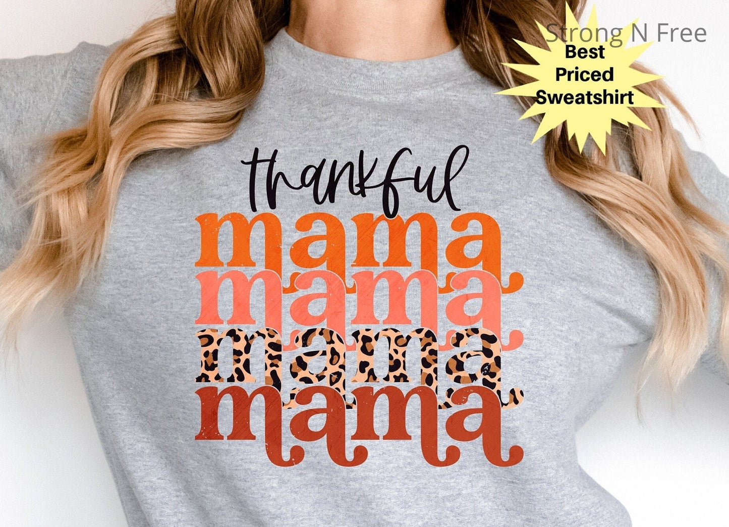 DTF Transfer Thankful Mama , Thanksgiving , Mom , Leopard , Gift For Mom, Mothers Day , Thankful Mom